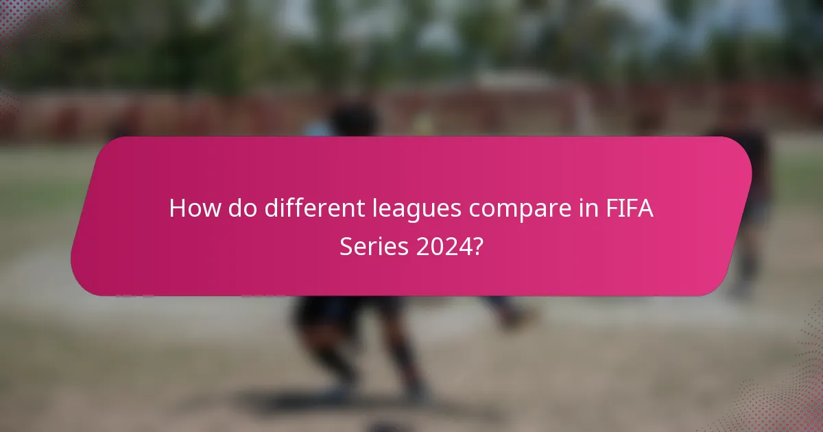 How do different leagues compare in FIFA Series 2024?