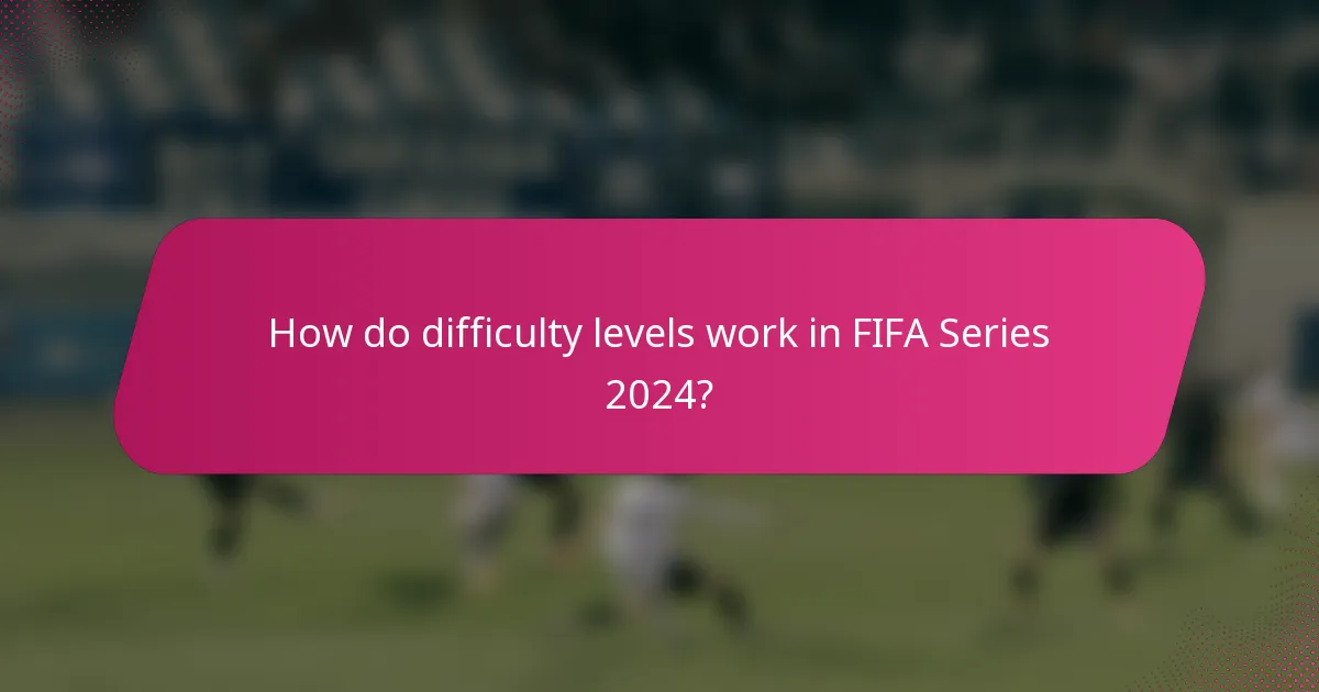 How do difficulty levels work in FIFA Series 2024?