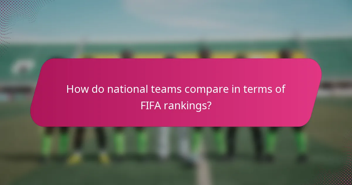 How do national teams compare in terms of FIFA rankings?