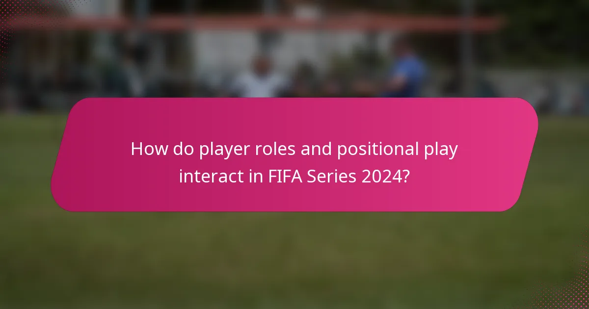 How do player roles and positional play interact in FIFA Series 2024?
