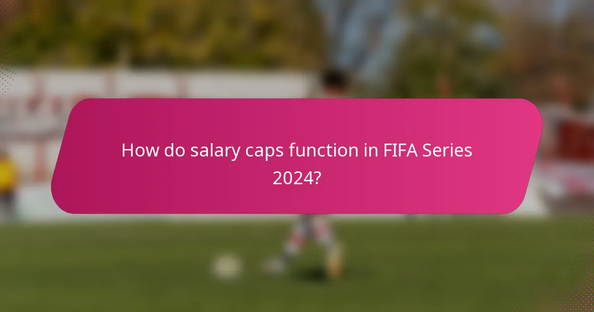 How do salary caps function in FIFA Series 2024?