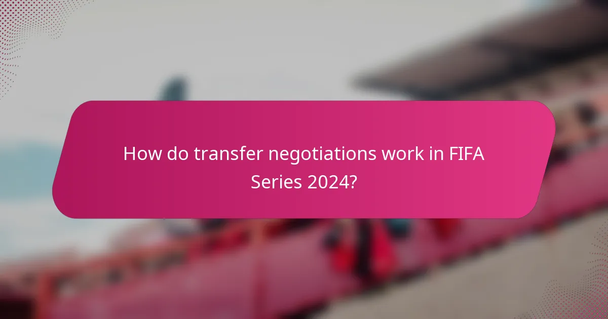 How do transfer negotiations work in FIFA Series 2024?