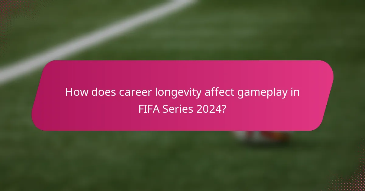 How does career longevity affect gameplay in FIFA Series 2024?
