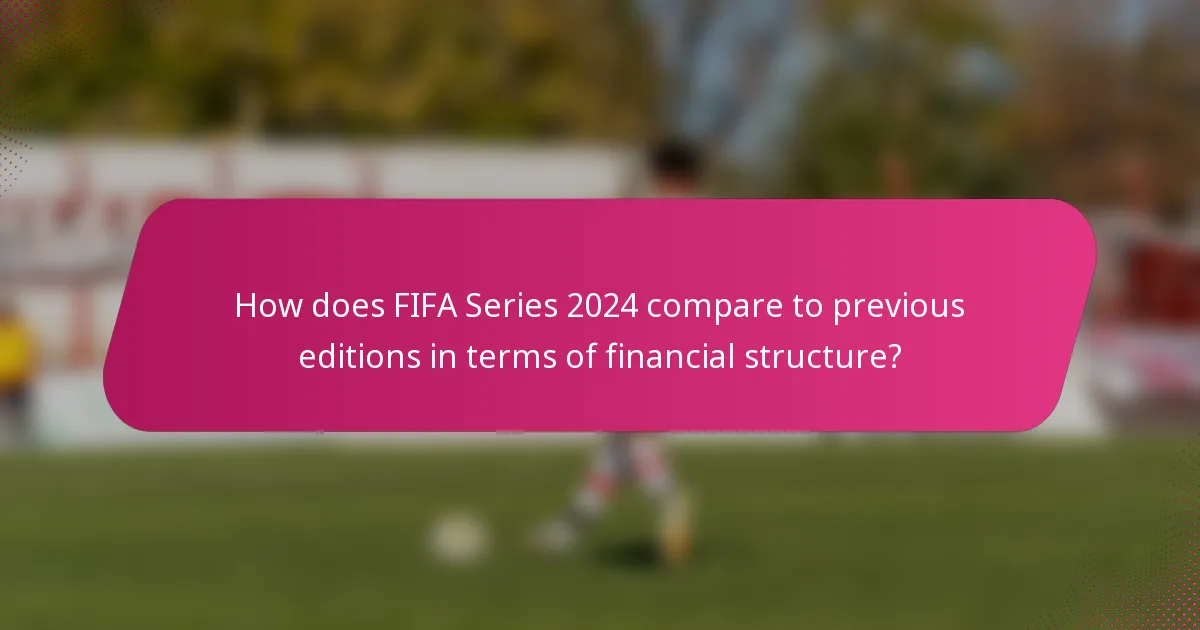 How does FIFA Series 2024 compare to previous editions in terms of financial structure?