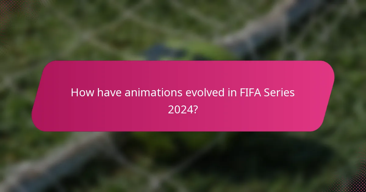 How have animations evolved in FIFA Series 2024?