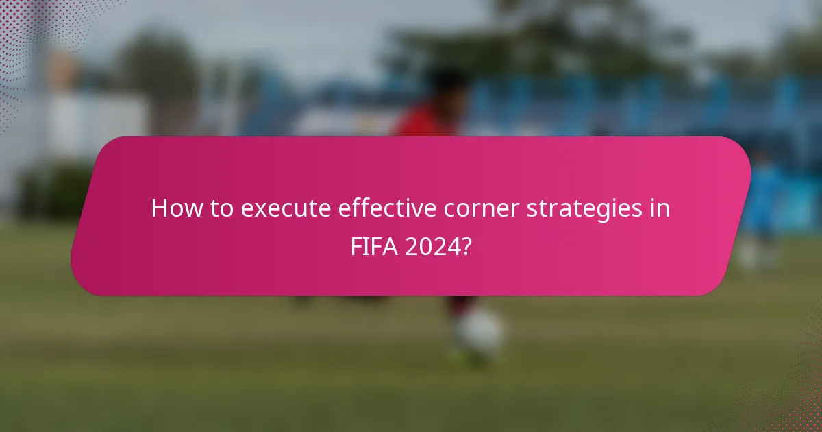 How to execute effective corner strategies in FIFA 2024?