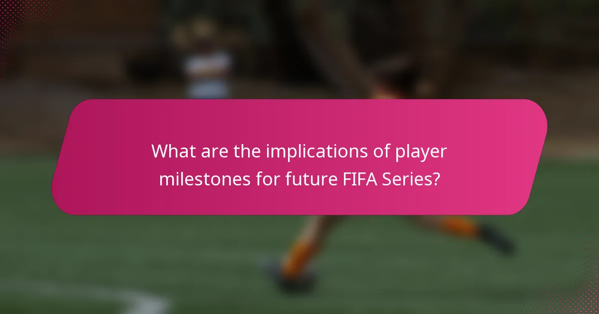What are the implications of player milestones for future FIFA Series?