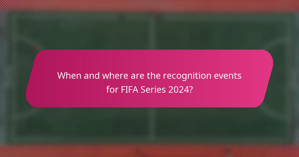 When and where are the recognition events for FIFA Series 2024?