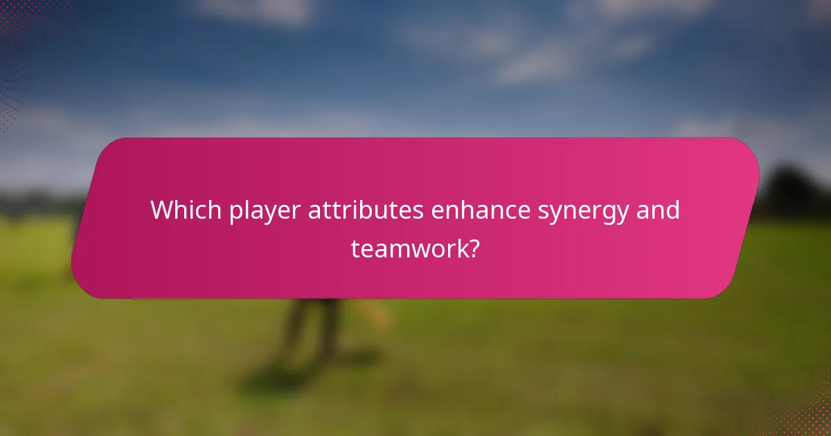 Which player attributes enhance synergy and teamwork?