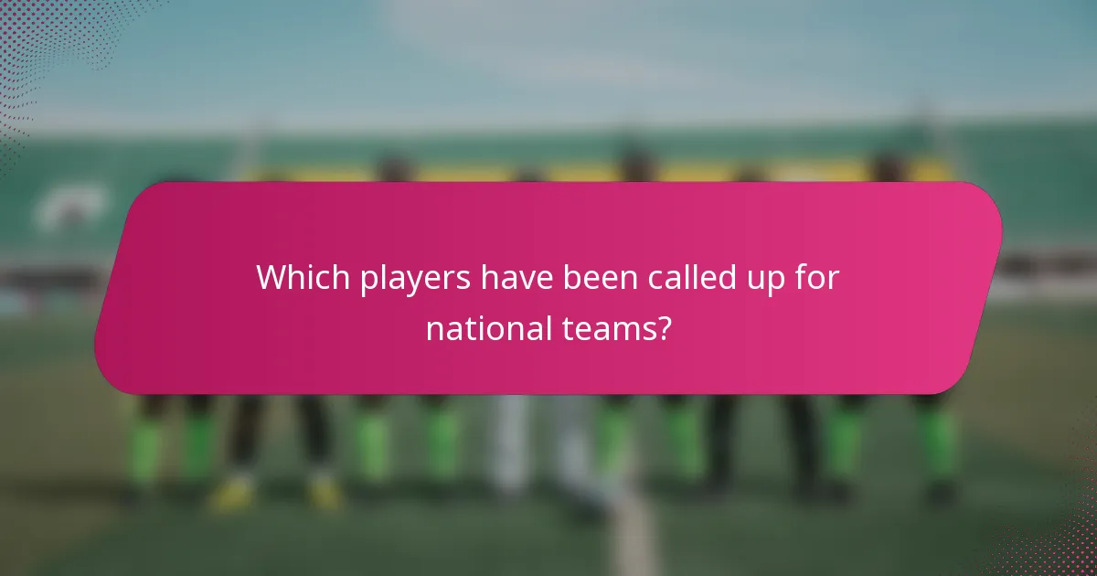 Which players have been called up for national teams?