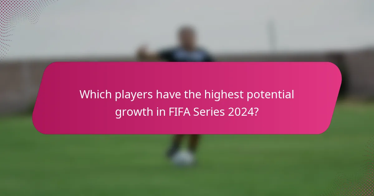 Which players have the highest potential growth in FIFA Series 2024?