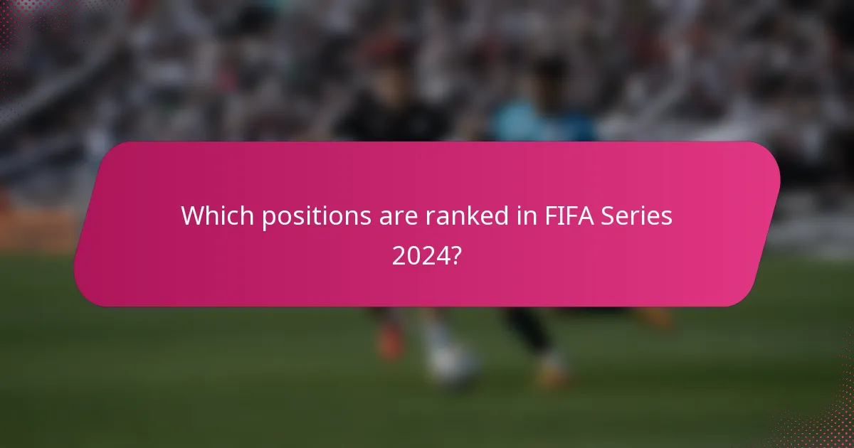 Which positions are ranked in FIFA Series 2024?